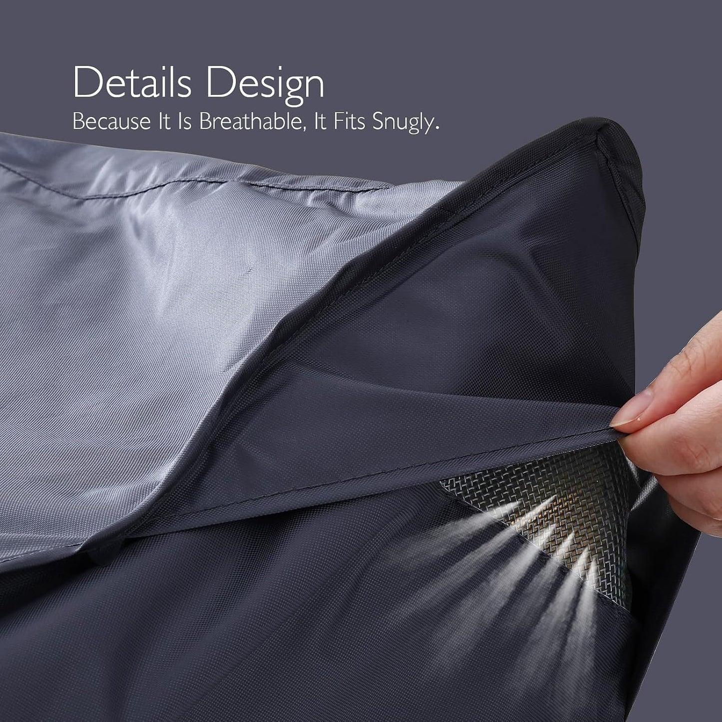Patio Furniture Covers Waterproof | 420D Rectangular Table & Chair Set Cover - Built-in Storage Bag - Dark Grey