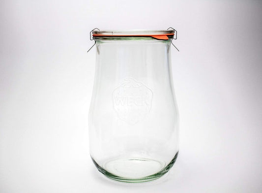 Weck Jars - Weck Tulip Jars 1.5 Liter- Large Glass Jars for Sourdough - Starter Jar with Glass Lid - Wide Mouth - Suitable for Canning and Storage - (1 Jar)