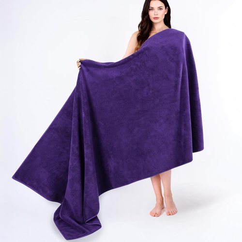 Cotton Paradise 100% Cotton Oversized Bath Sheet - Extra Large Turkish Towel, Purple 40x80 Inches