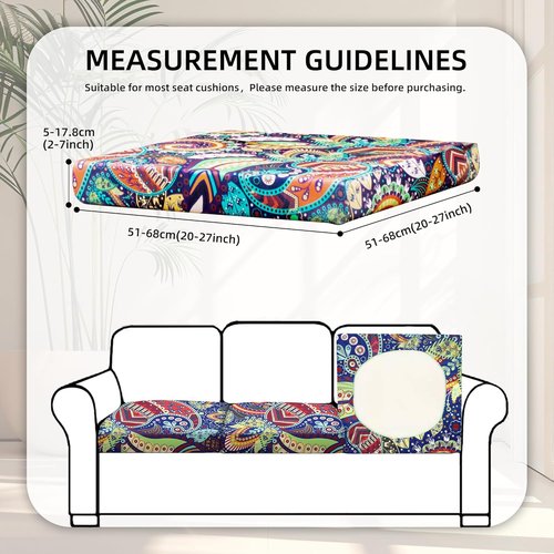 BIETYONE Outdoor Couch Cushion Covers - 8Pcs Washable & Reusable Patio Furniture Protectors | Rococo Design