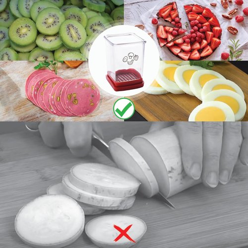 Fruit Cutter and Chopper by [Brand Name] - Compact Kitchen Gadget for Slicing Strawberries, Grapes & More (3 Packs)