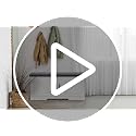 White Farmhouse Shoe Storage Bench with Barn Doors & Padded Seat Cushion – 39.4" Wide