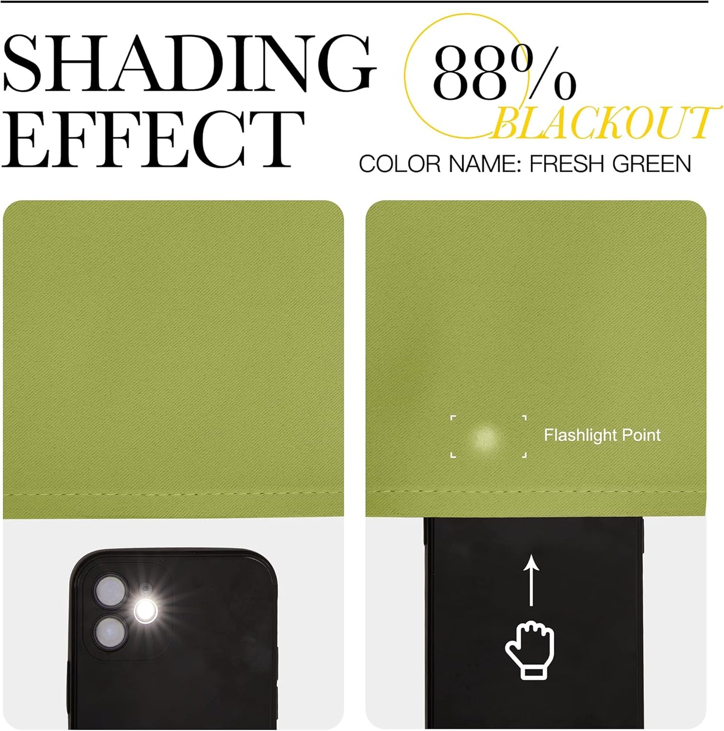 NICETOWN Blackout Curtains - Fresh Green Thermal Insulated Drapes | 40" Length, 29" Wide, 2 Panels for Kitchen