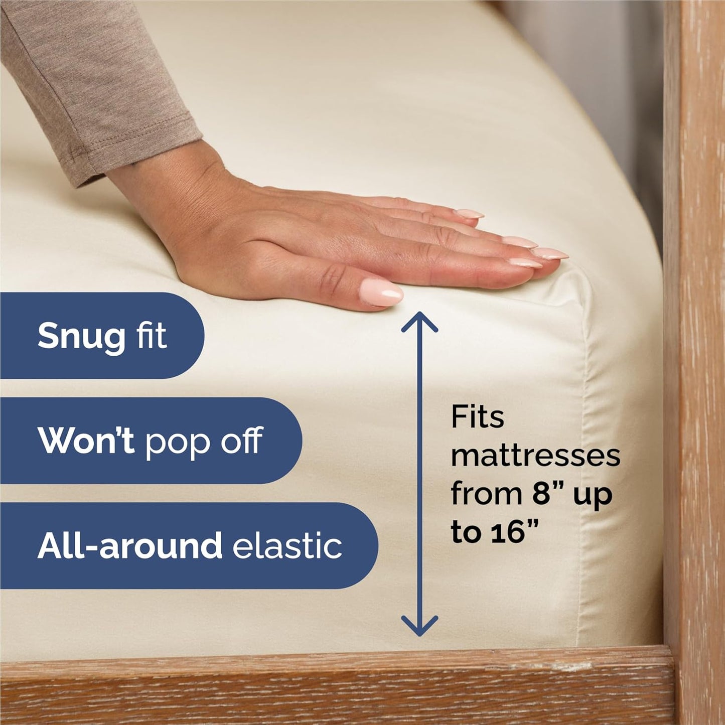 Split King Size 5-Piece Sheet Set - Comfy, Breathable & Cooling Luxury Bedding - Deep Pockets, Soft, Wrinkle-Free - Oeko-Tex Certified, Off White
