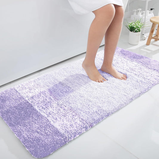 OLANLY Large Bathroom Rug Mat - Extra Soft Microfiber, Quick Dry & Washable | Light Purple 50x30