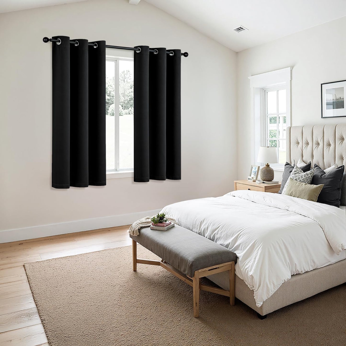 MIULEE Blackout Curtains - Thermal Insulated Room Darkening Drapes | 63-Inch Long, 2 Panels, Noise Reduction