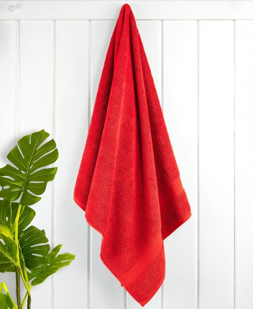 Cotton Paradise 4-Piece Turkish Bath Towels Set - 100% Cotton Extra Large Plush Red Towels