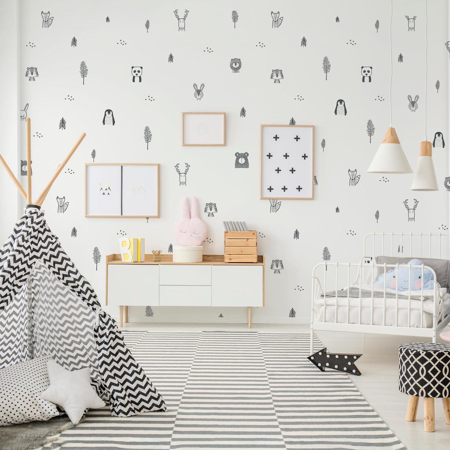 Baby RyRo London Stylish Animal Wall Stickers - Nursery, Toddler, Kids Jungle Wall Stickers with Adorable Safari Animal Designs. Easy to Apply Baby Wall Stickers. Designed by Parents in The UK