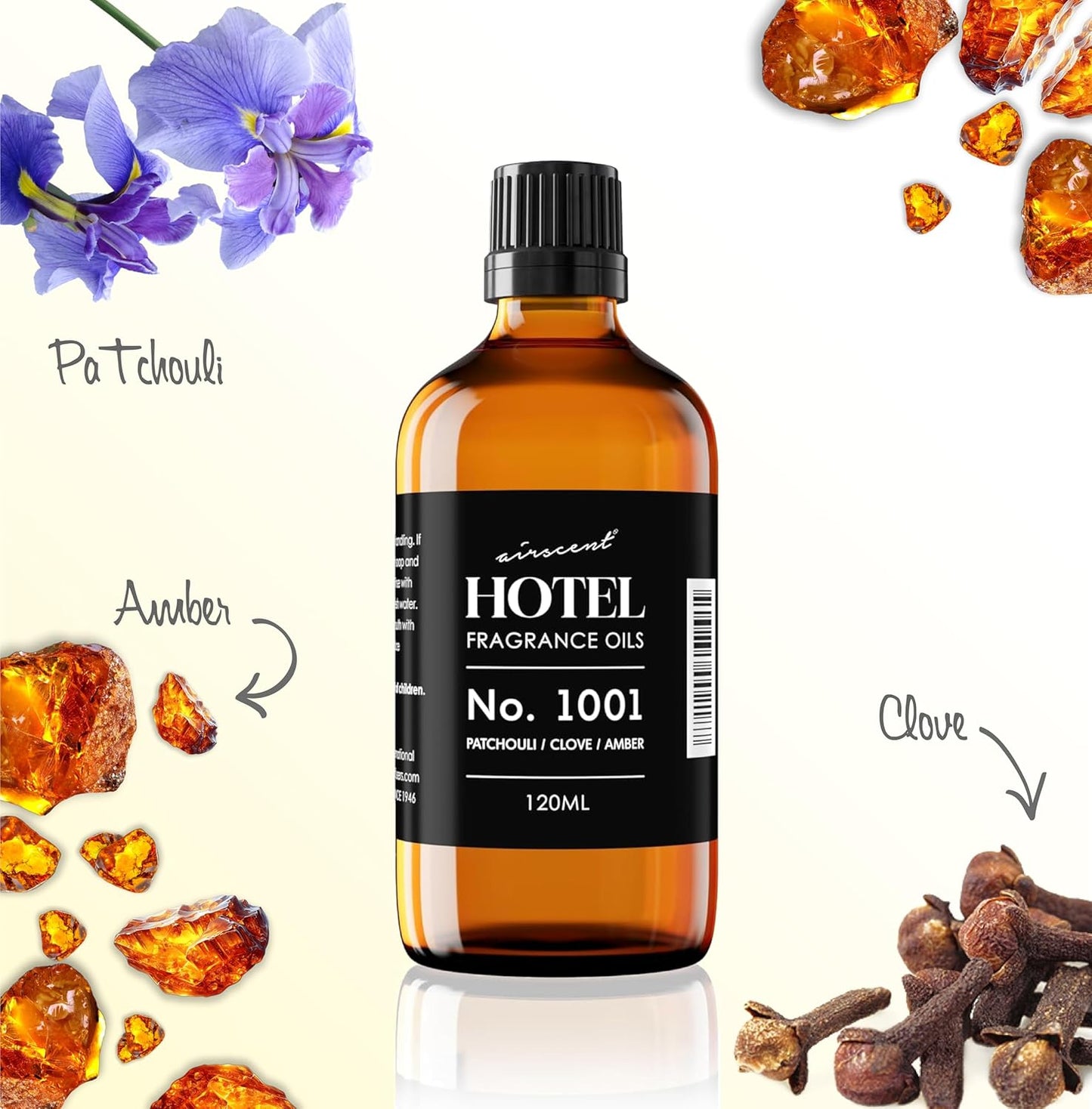 AirScent Diffuser Oil No. 1001 - Premium Patchouli Clove Amber Fragrance - 10 mL Glass Dropper Bottle