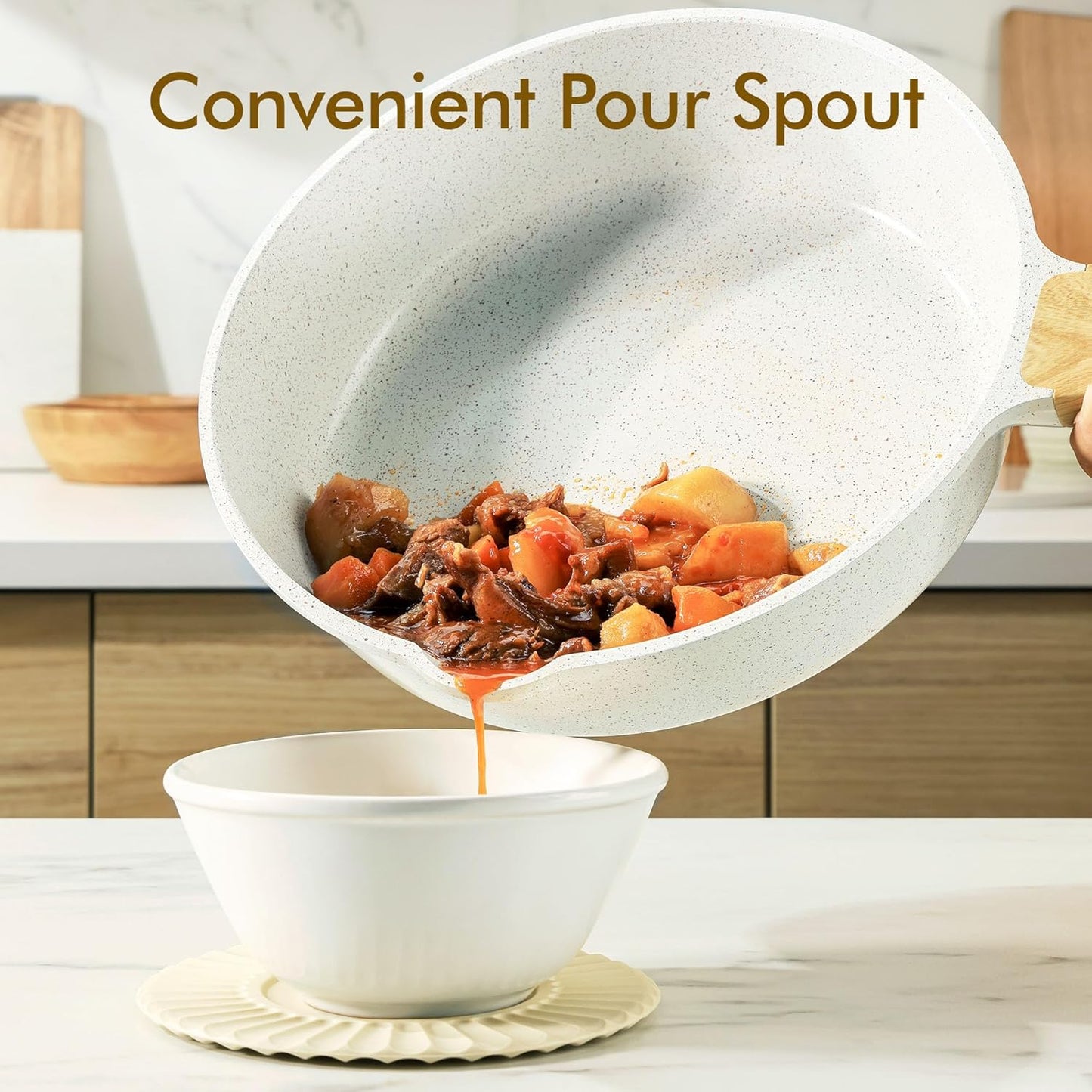 SENSARTE Nonstick Ceramic Cookware Set - 13-Piece Healthy Pots & Pans with Stay-Cool Handles & Silicone Tools