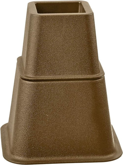 HOME IT Adjustable Bed Risers - Heavy Duty Furniture Elevation - 3, 5, or 8 Inch Set of 4 (Brown)