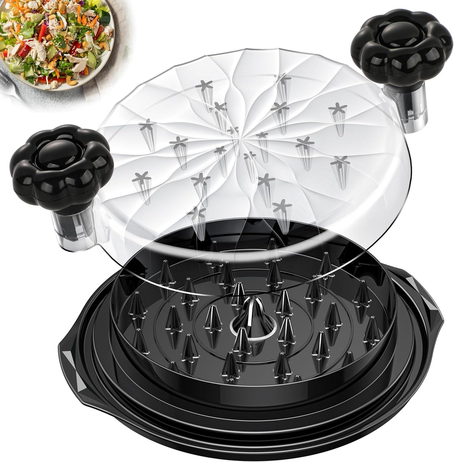 Skiennix Chicken Shredder Tool - 10'' Pro Meat Shredder with Ergonomic Handle & Anti-Slip Grip | BPA Free (Black)