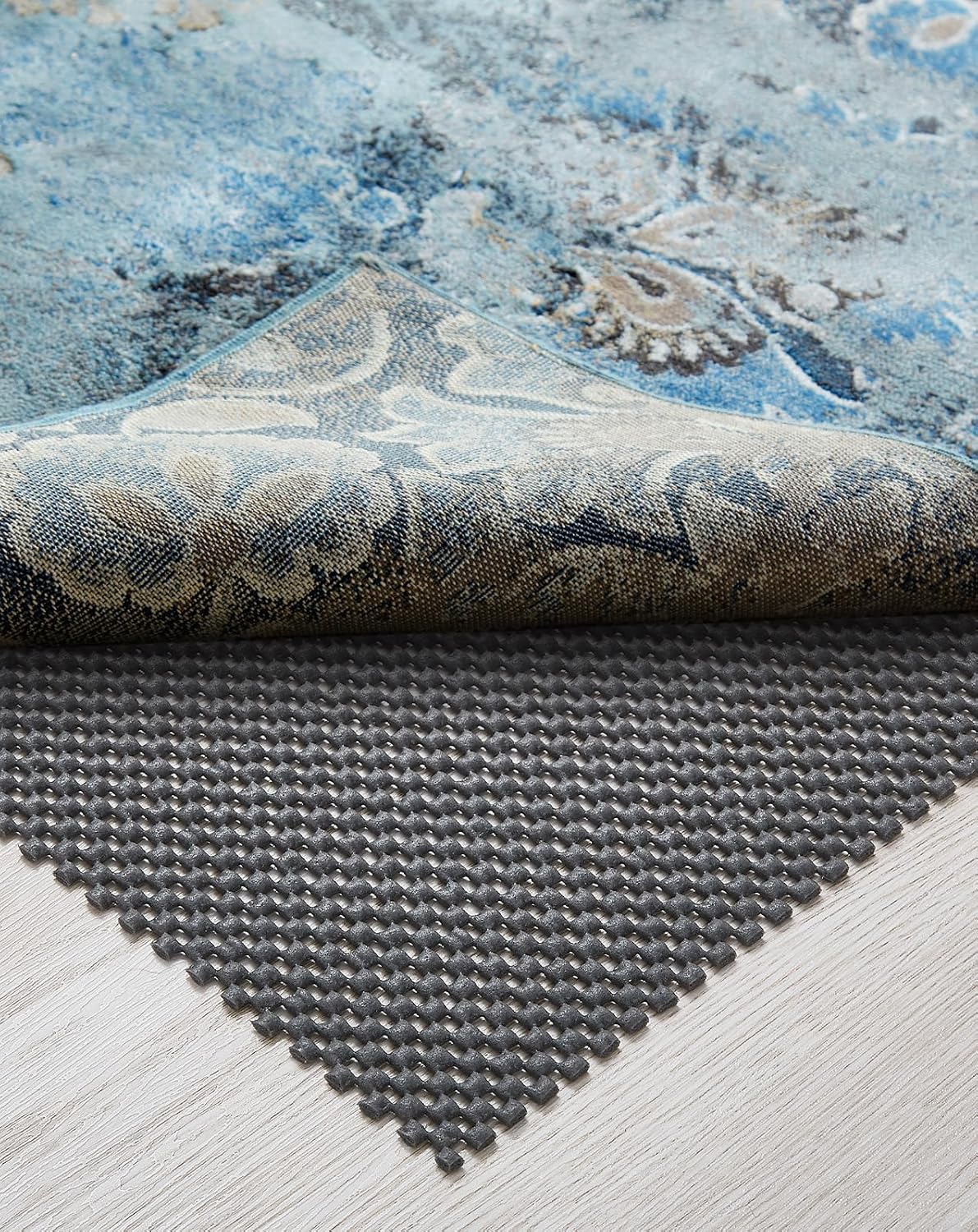Veken Rug Pad Gripper - Non-Slip Dark Grey 2x3 Ft Mat for Hardwood & Tile Floors | Thick Anti-Skid Design