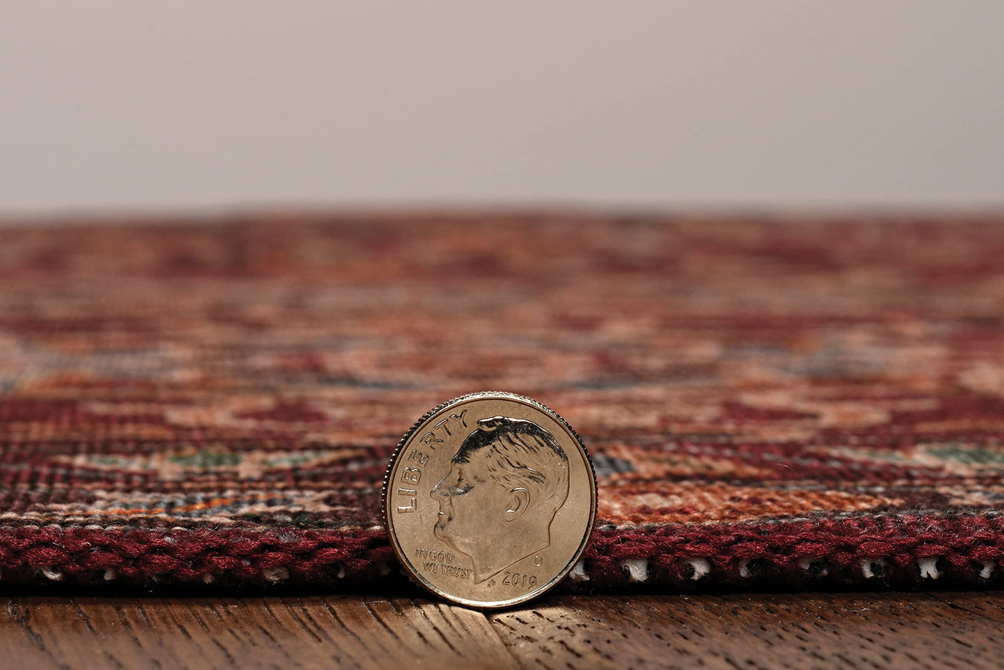 Linon Home Decor Products The Anywhere Washable Rug Yarit Garnet & Ivory 3' X 5' Accent Rug