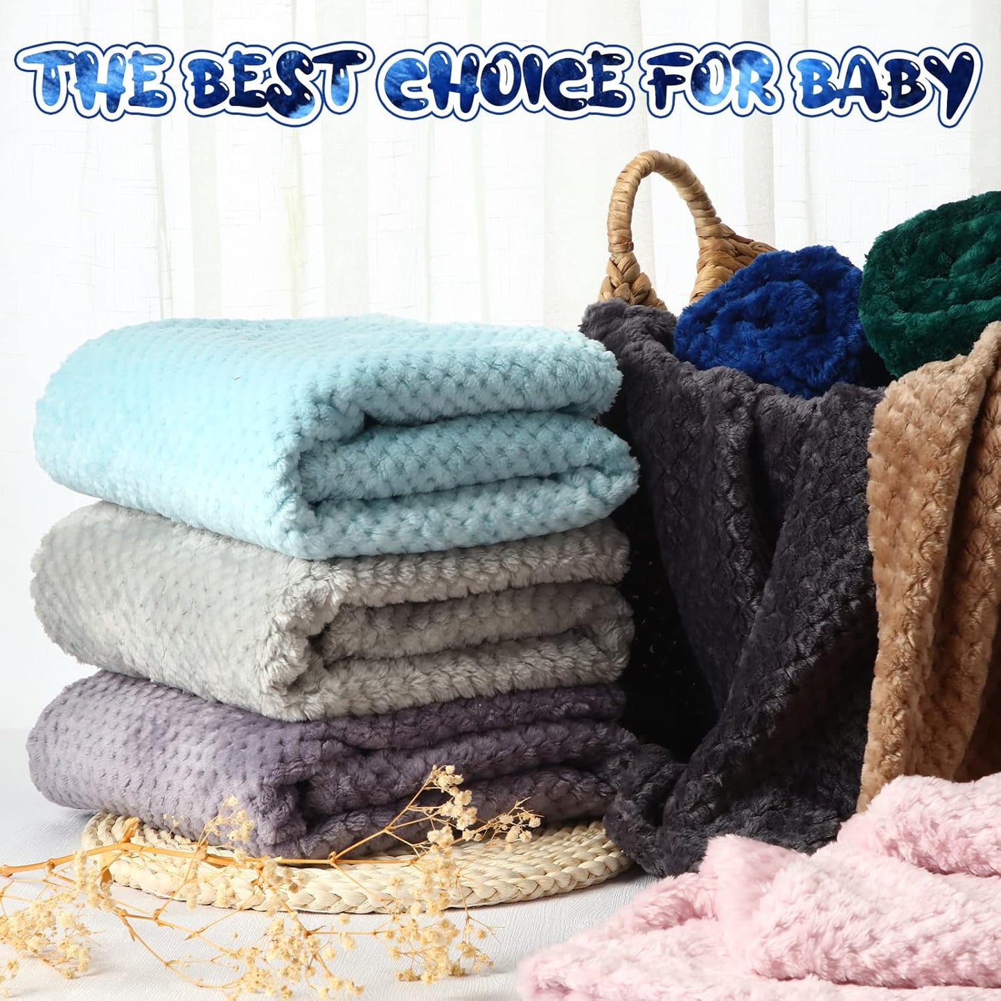 Peryiter Baby Fuzzy Blankets - Soft 30 x 40 Inch Toddler Throw Blankets for Crib & Stroller | Warm Infant Nursery Supplies