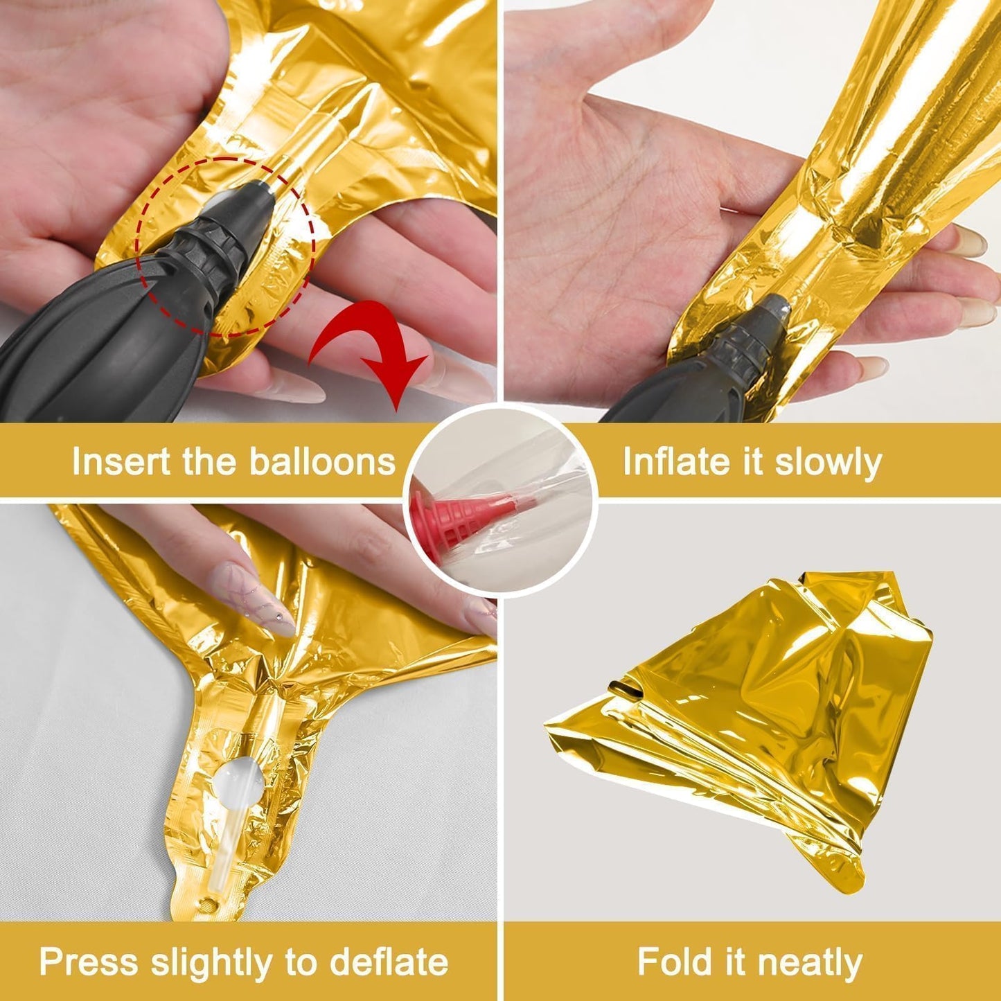 12Pcs Gold Round Foil Balloons, 22" 15" 10" 4D Ball Balloons, Metallic Gold Foil Balloon for Birthday Graduation Wedding Anniversary New Year Eve Disco Party Backdrop Decorations