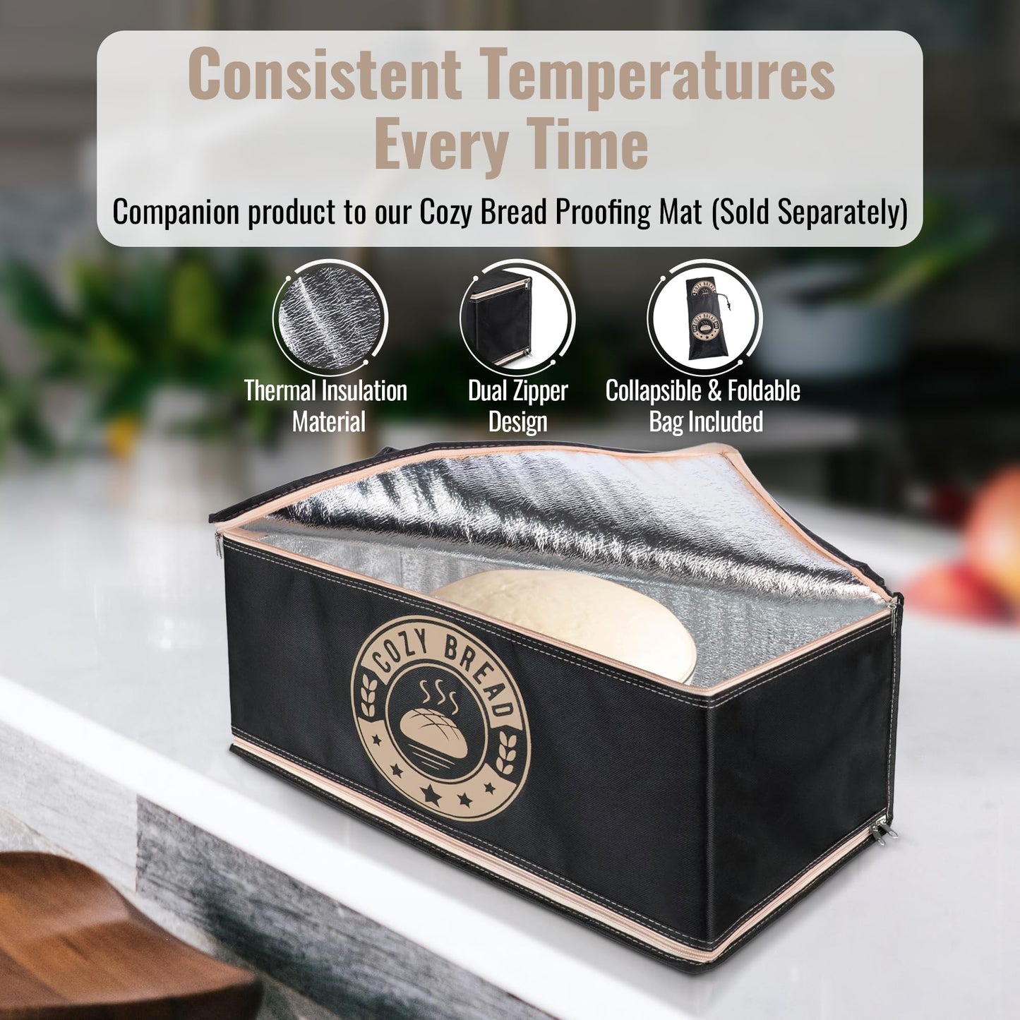 Cozy Bread® Proofing Box | Compatible with 10" x 21" Proofing Mat (Heat Mat Not Included) | USA Brand