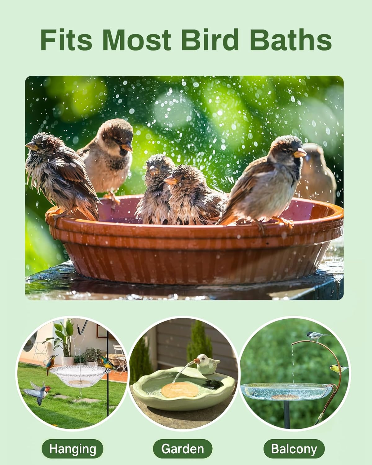 Skiennix Bird Bath Heater | Pure Copper Solar-Powered Deicer for Winter | Outdoor Metal Warmer