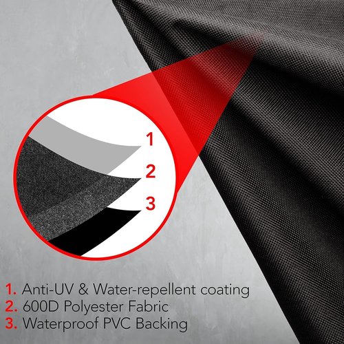 GrillTough Heavy Duty BBQ Grill Cover - Waterproof & UV Resistant | 30 Inch Black Gas Grill Cover