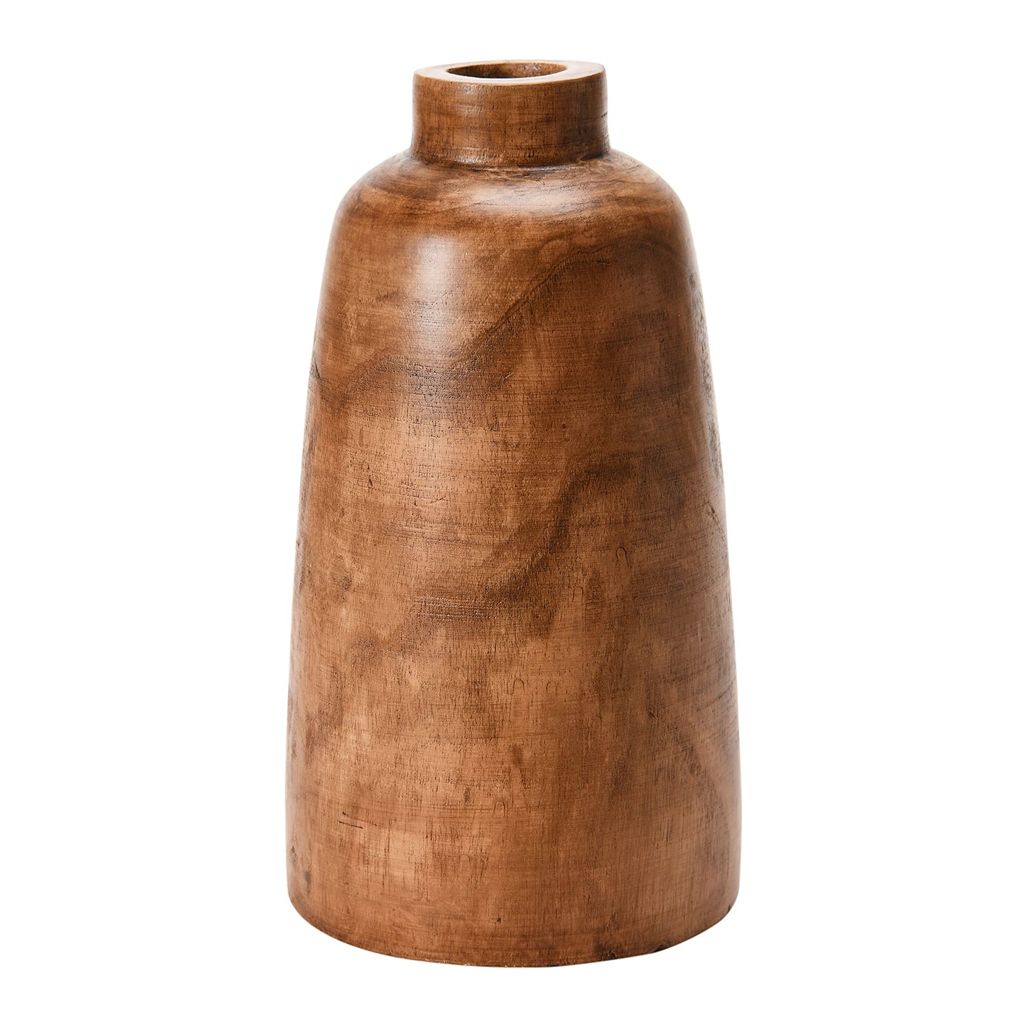 Creative Co-Op Paulownia Wood Vase, Brown
