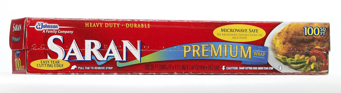 Saran Premium Plastic Wrap, 100 Sq Ft