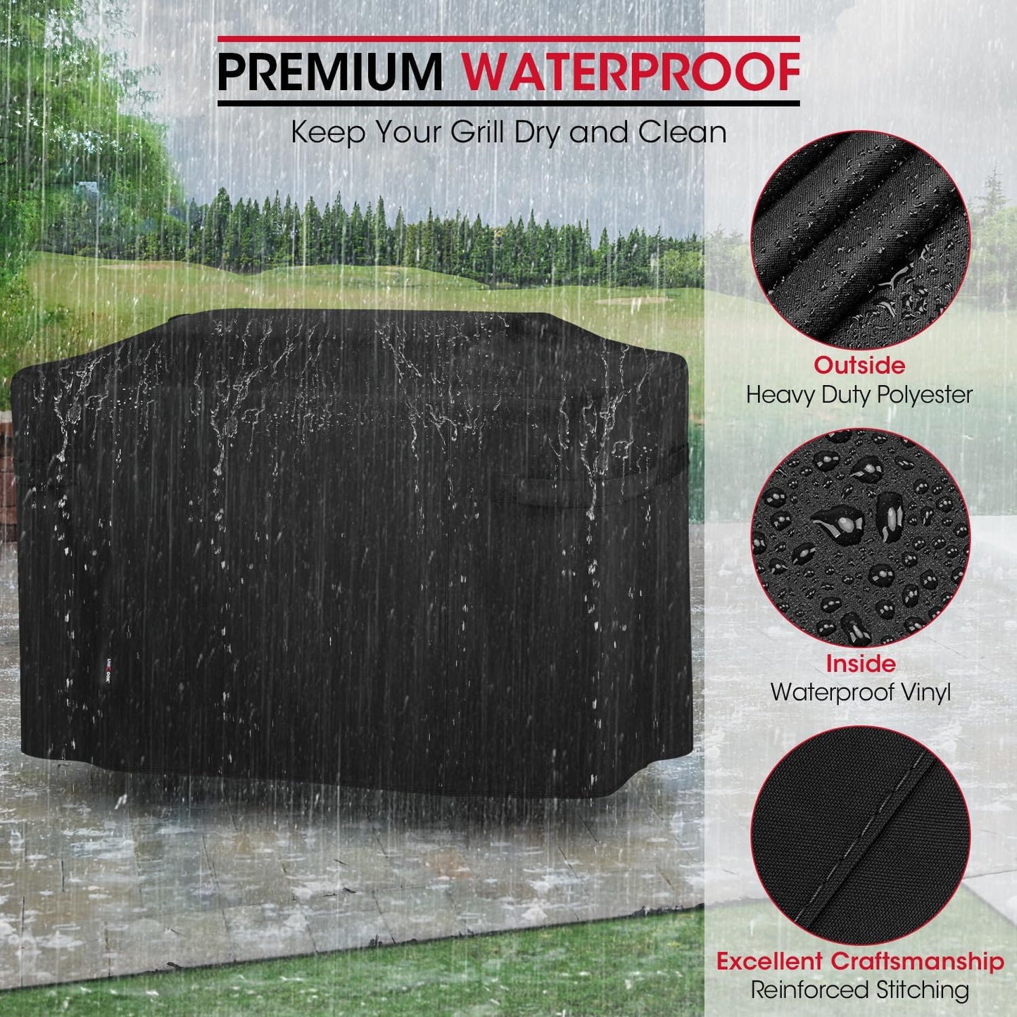 Unicook Griddle Cover - Heavy Duty Waterproof Protection for Weber 28 Inch Gas Griddle | Black