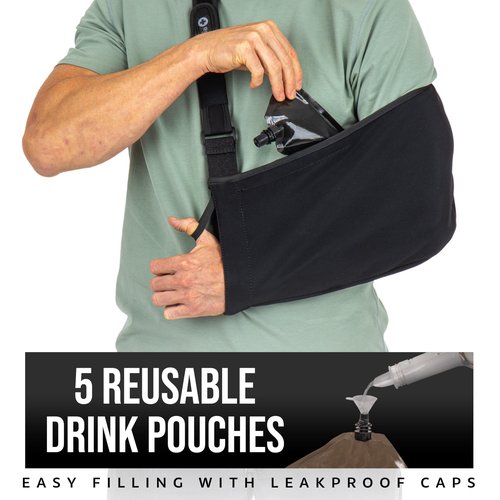 GoPong Arm Sling Flask (16 oz Total) - Hidden Alcohol Flask for Liquor Disguise – Secret Liquor Drink Container for Concerts, Sports Events, & Theme Parks – Includes Funnel & Spout