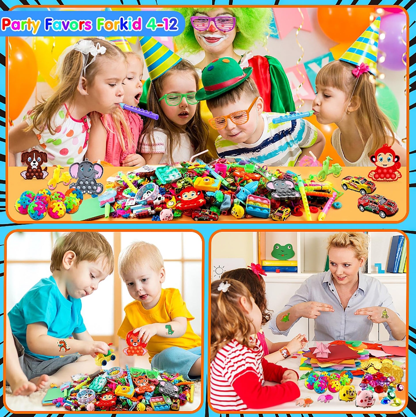 KissFuture 1000 PCS Party Favors for Kids, Fidget Toys Bulk, Prize Treasure Box Toys for Classroom, Birthday Gifts, Goodie Bags Stuffers for Kids, Pinata Stuffers, Carnival Prizes