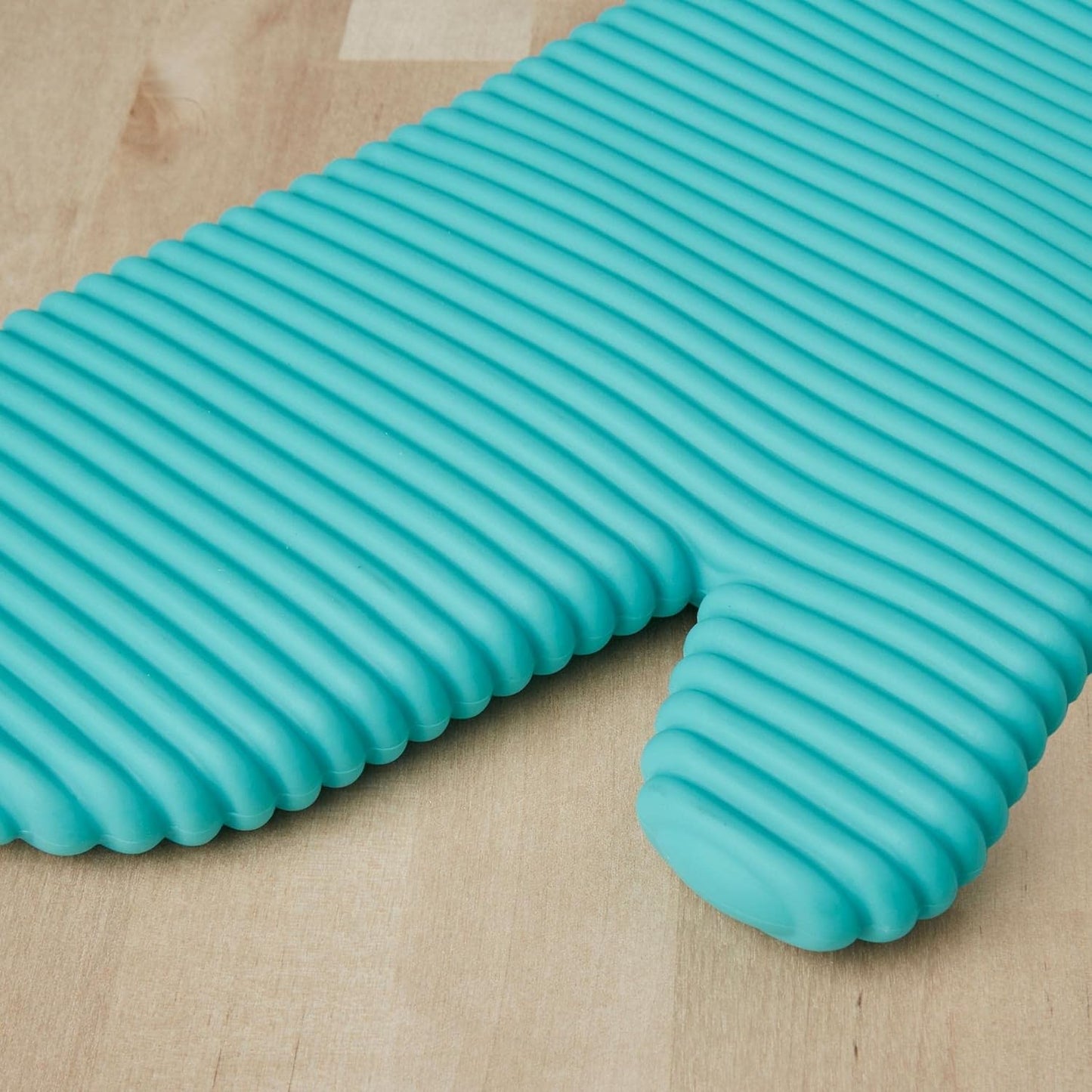 KitchenAid Ribbed Silicone Oven Mitts - Heat Resistant 2-Pack Set, 7.5"x13", Aqua Sky