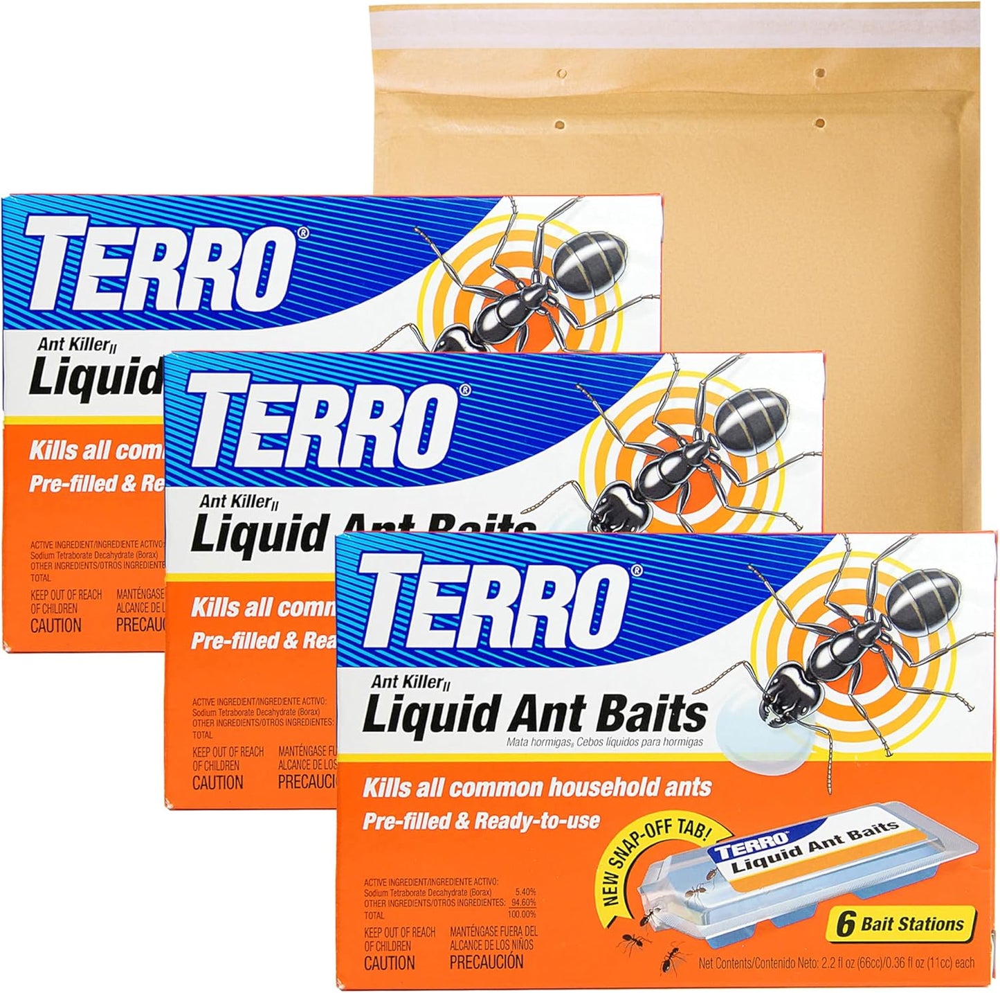Terro T300-3SR Liquid Ant Killer - Effective 3 Pack Ant Baits for Quick Pest Control