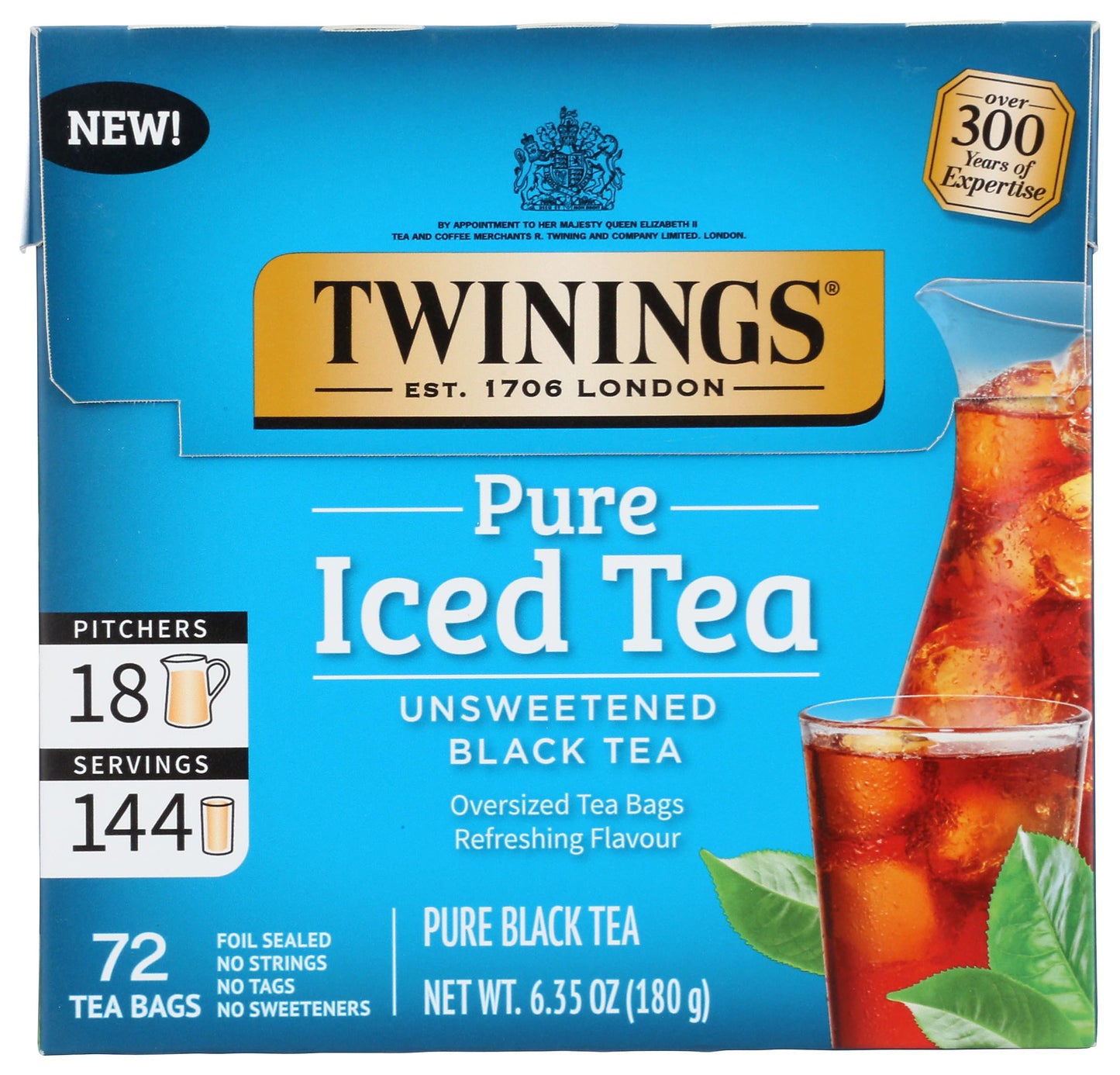 Twinings, Tea Iced Pure Black, 72 Count