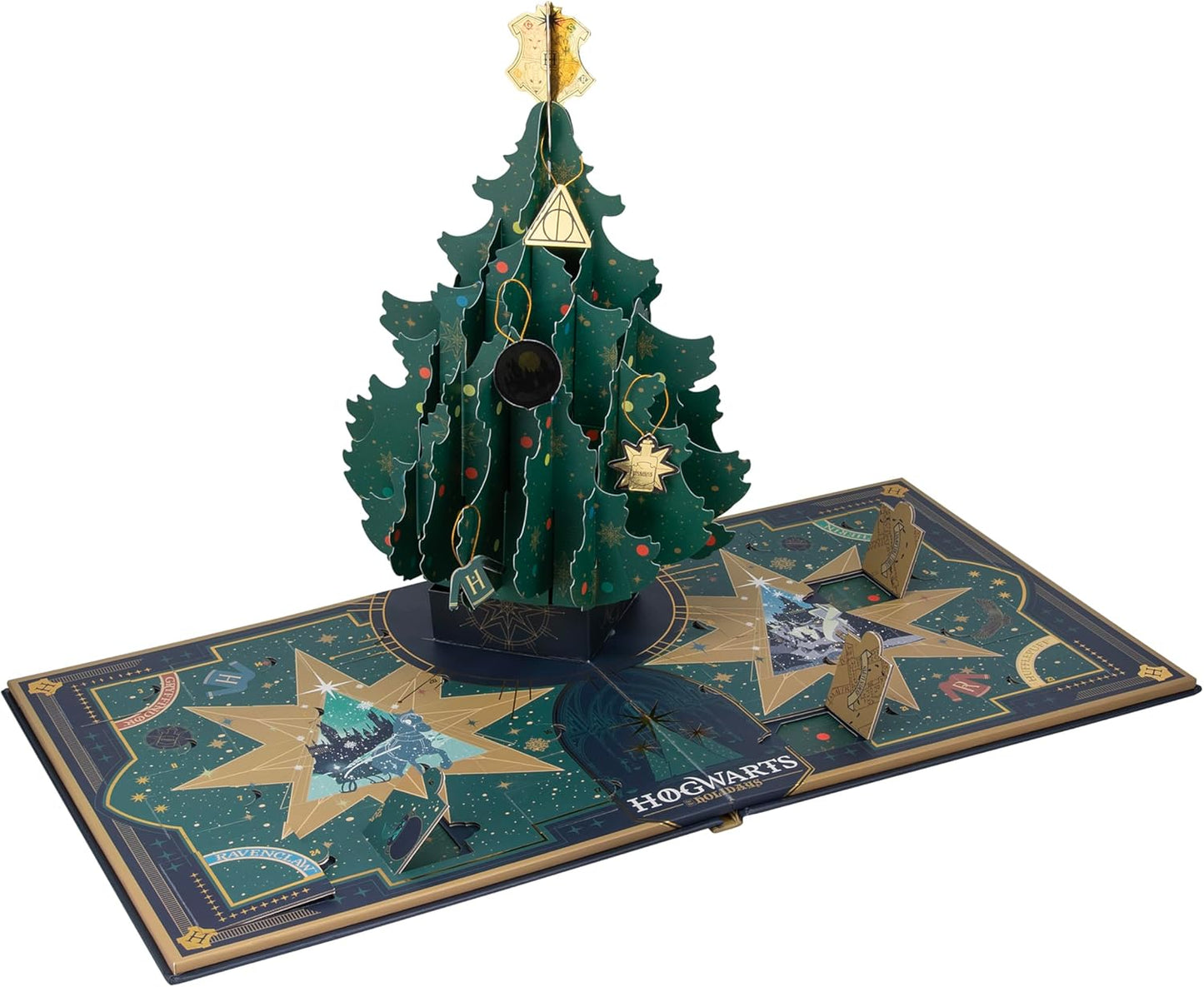Paladone Harry Potter Hogwarts Advent Calendar - 24 Day Pop-Up Christmas Tree Decor for Kids' Bedroom
