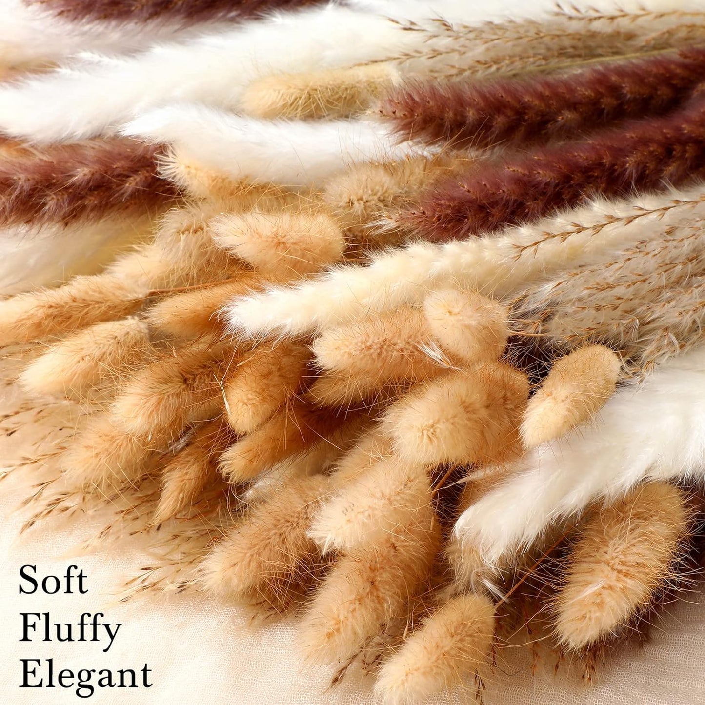 Treela 650 Pcs Dried Pampas Grass Decor Bulk 17" Dried Bunny Tail Fluffy Pompous Pampas Natural Reed Grass Bouquet Wedding Boho Dried Flowers for Home Table Party Decor(Stylish)