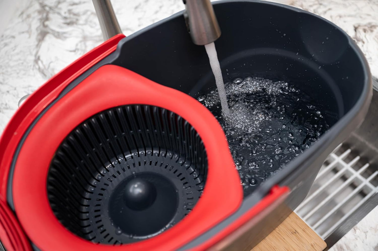 O-Cedar EasyWring Microfiber Spin Mop System - Includes 2 Extra Refills | Red and Gray