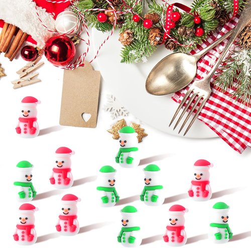 Chunful Mini Snowman Figurines - 30 Pcs Winter Ornaments for Crafts & Cake Toppers | Holiday Decor