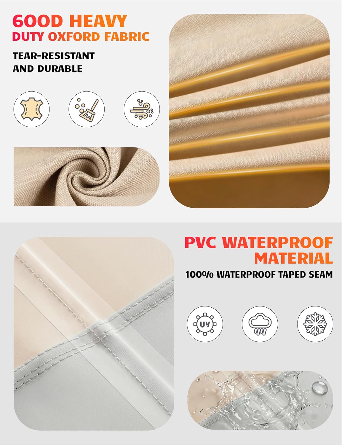 Vailge Patio Umbrella Cover - Waterproof & Windproof for 9-13 Ft Cantilever Umbrellas | Includes Support Pole & Storage Bag