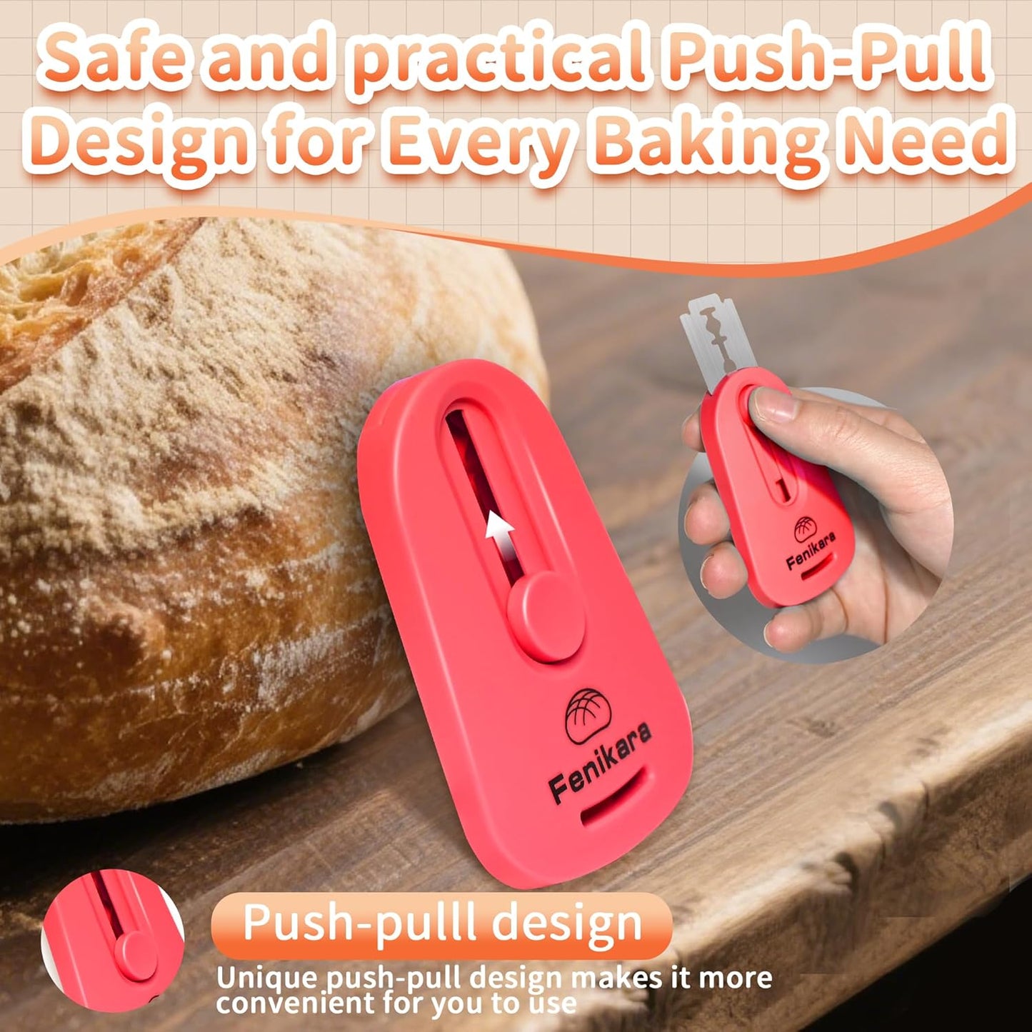 Skiennix Magnetic Sourdough Scoring Tool - Professional Bread Lame with Patterns Booklet & Razor Blades | 2PCS Set