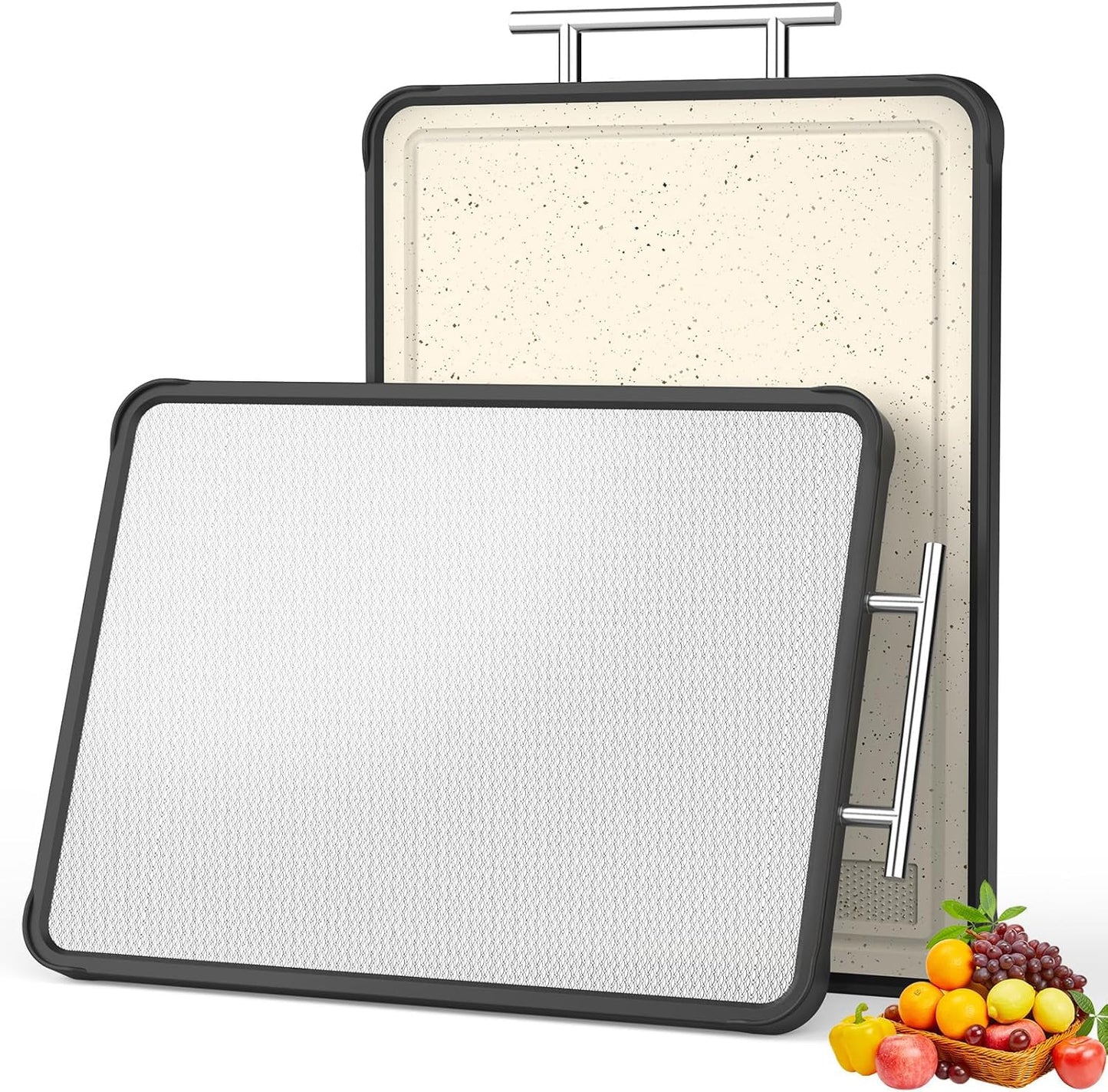 Stainless Steel Cutting Board - Double-Sided 316 Stainless Steel | 2-in-1 Chopping Board 16" x 11" for Meat & Vegetables