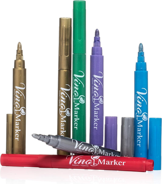 Vino Marker Wine Glass Pens - Washable Drink Markers for Parties & Events