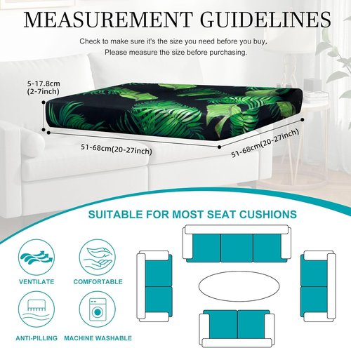 BIETYONE 12-Piece Stretch Patio Cushion Covers - Washable Outdoor Sofa Slipcovers for Furniture Protection