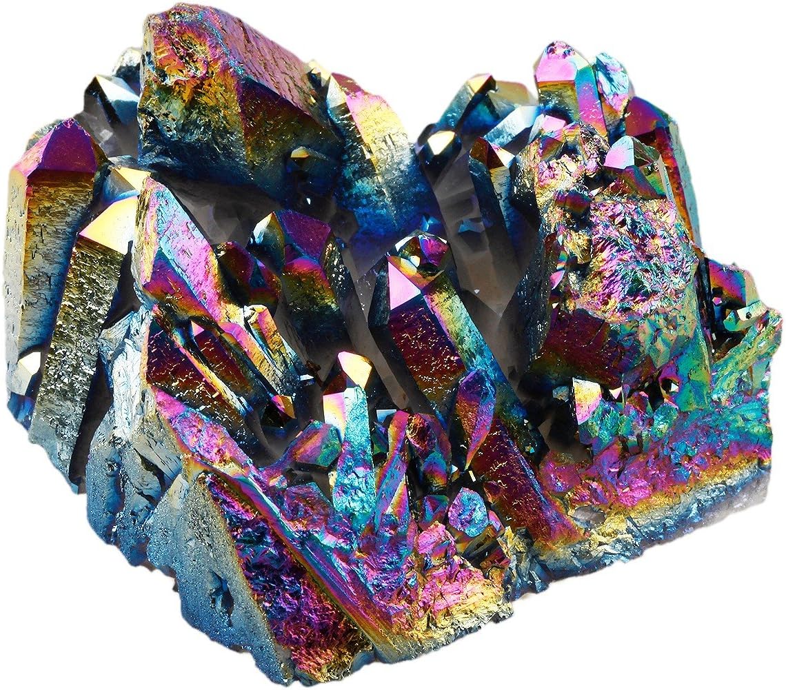 Red Titanium Coated Quartz Geode Druzy Crystal Cluster Specimen - 0.2-0.3lb