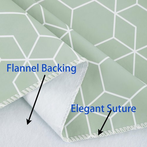 Heavy Duty Vinyl Tablecloth with Flannel Backing Waterproof Oil-Proof Plastic Table Cloth Stain-Resistant Wipeable Rectangle or Square Table Cover for Indoor and Outdoor (Green Grid，60x102 Inch)