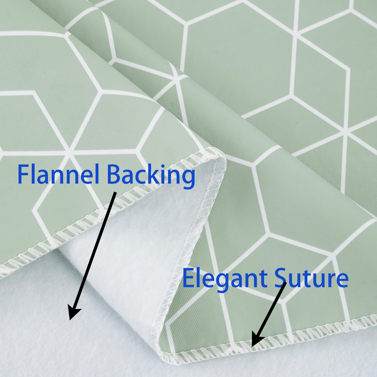 Heavy Duty Vinyl Tablecloth with Flannel Backing Waterproof Oil-Proof Plastic Table Cloth Stain-Resistant Wipeable Rectangle or Square Table Cover for Indoor and Outdoor (Green Grid,52x70 Inch)