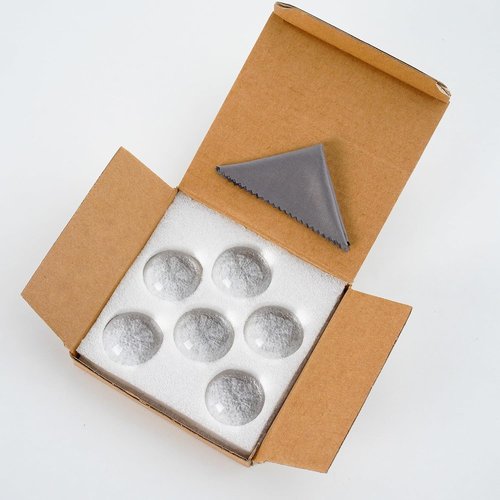 Crystal Dome Magnifying Paperweight Set - 6 Pack of 1.6-Inch Clear Convex Lenses for Home Decor & Classroom Use