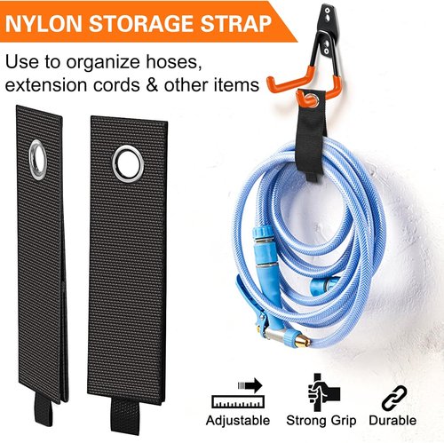 HUPBIPY Heavy Duty Garage Hooks - 7.7-Inch U-Shaped Hangers with Cord Organizers | Wall-Mounted Tool Storage
