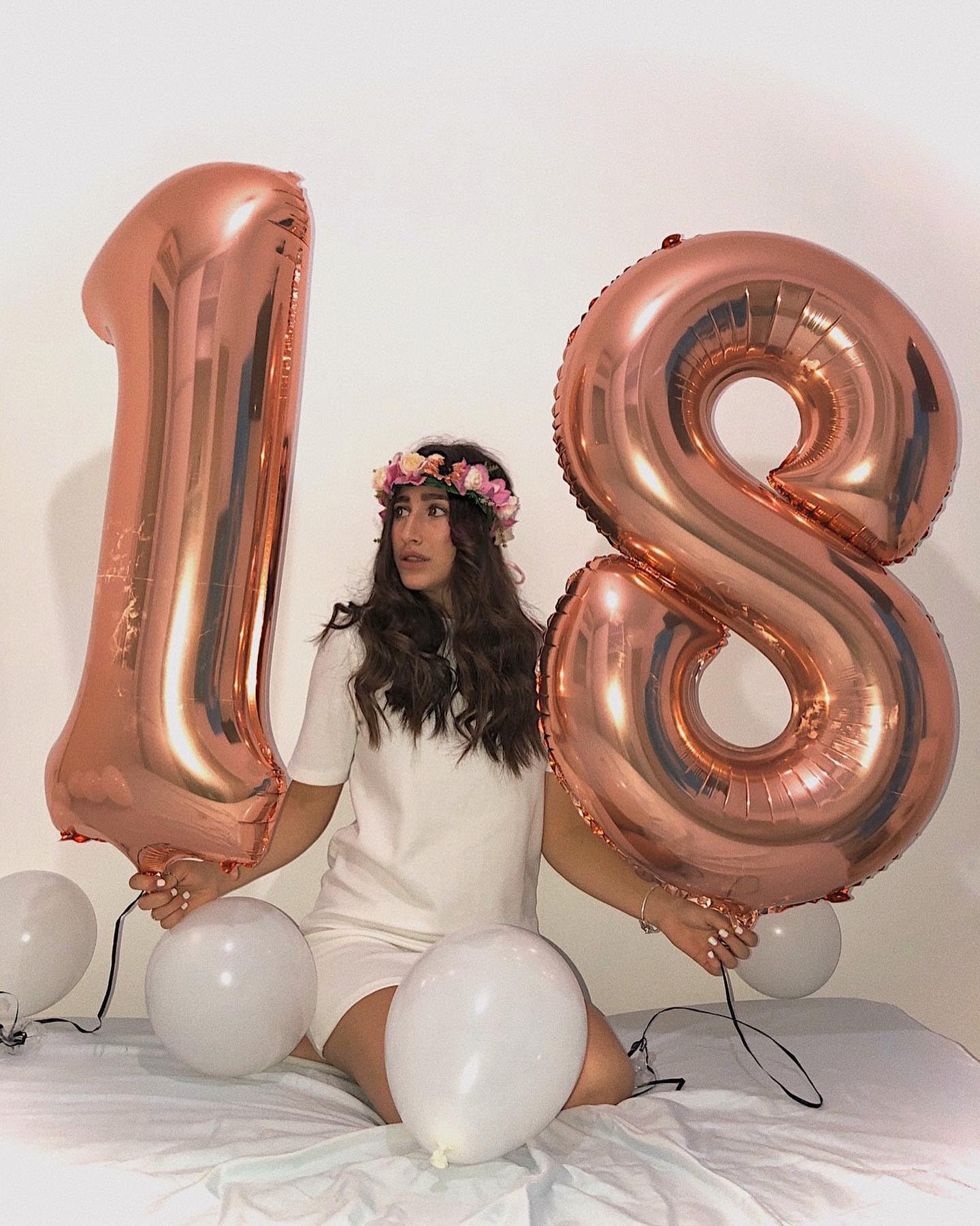 Rose Gold 8 Balloon, Number Balloons 40 Inch, 8th Birthday Decorations for Boys Girls, Birthday Balloons, Rose Gold Party Supplies, Number 8 Balloon