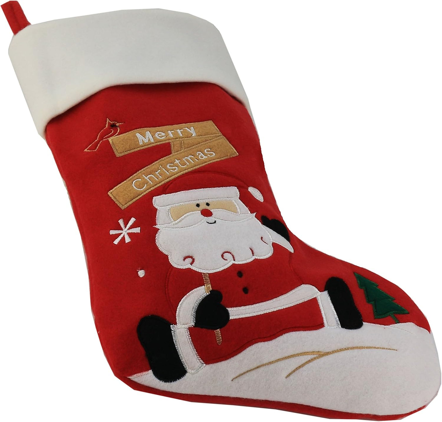 Classic Christmas Stockings Set of 2 - Santa & Snowman 17-Inch Holiday Decor