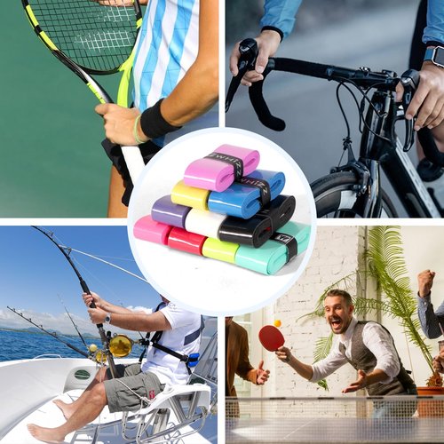 EPDPLAY 20 PCS Tennis Racket Grip Tape, Badminton Overgrips for Anti-Slip and Sweat Absorbent Grip, Stretchy Anti Slip Velvety Comfort Protector Handle Sweatbands for Fishing