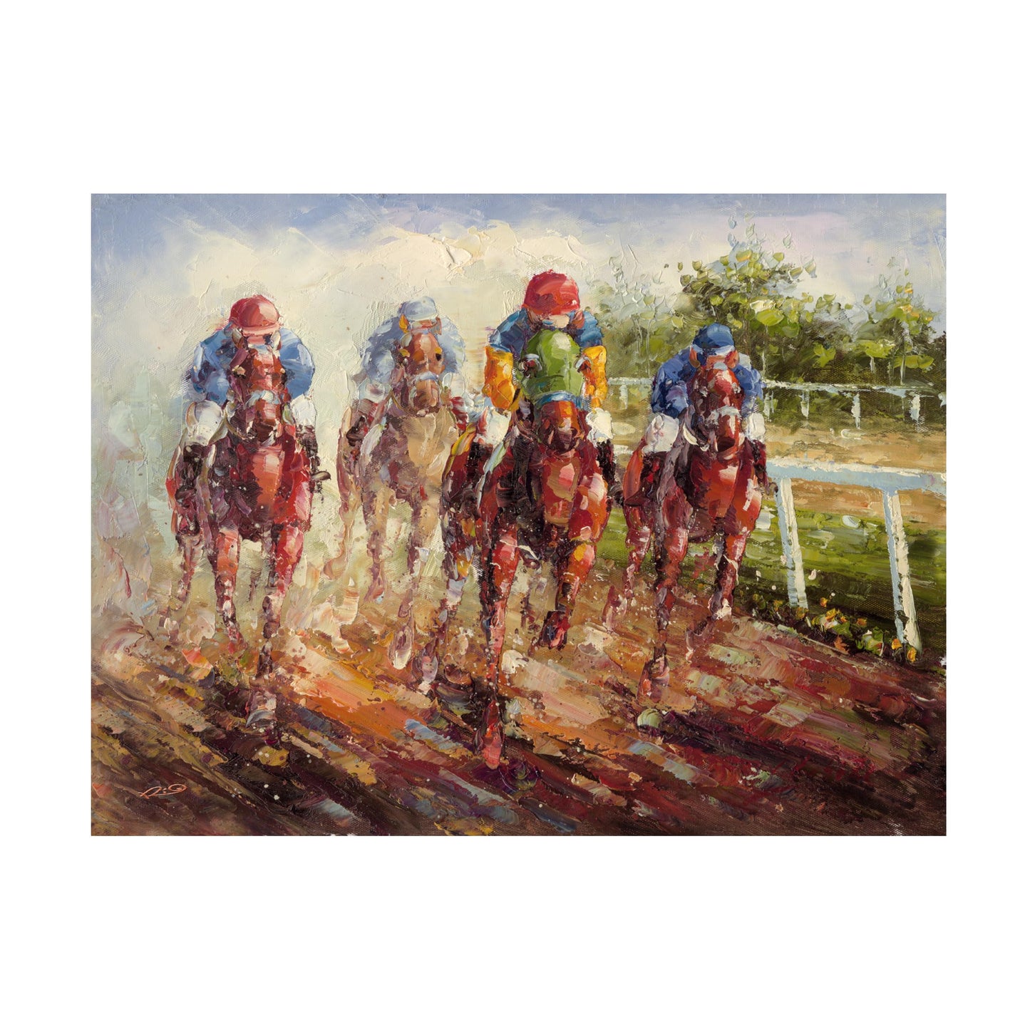 Wrapped Canvas Wall Art - Rio 'Kentucky Derby' Wall Art for Living Room, Bedroom, or Office Décor - 18x24