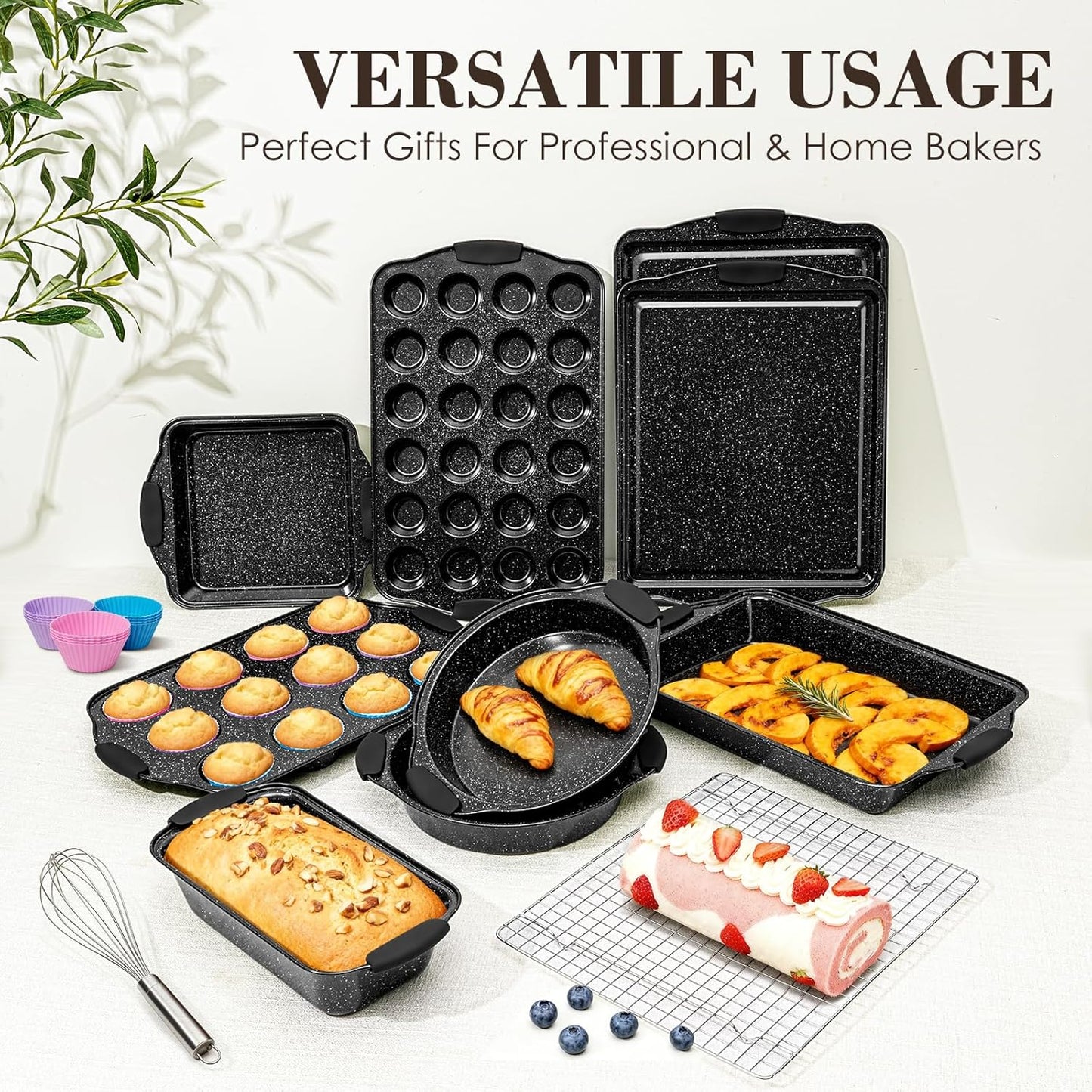 Skiennix Nonstick Baking Pans Set - Durable Bakeware for Effortless Cooking | 3-Piece Set